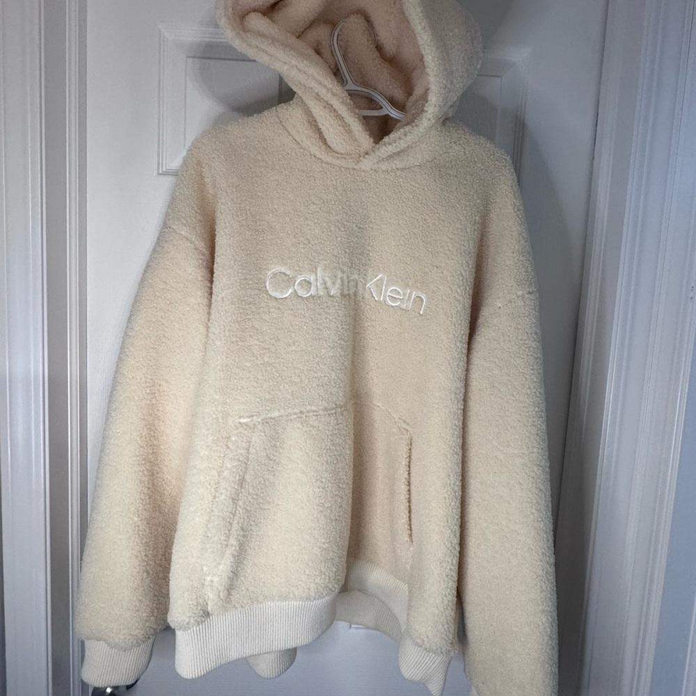 Calvin Klein Cream Men’s Sherpa Hoodie